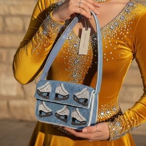 ⛸️NWT Anthropologie Fiona Maeve Beaded Ice Skates bag small